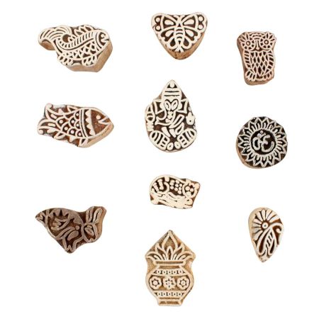 Set of 10 Piece New Mix Wooden Printing Block